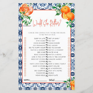 Would She Rather? Spritz Bridal Shower Game