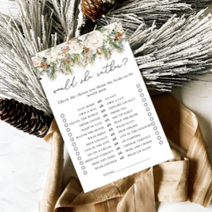 Would She Rather Winter Floral Bridal Shower Game