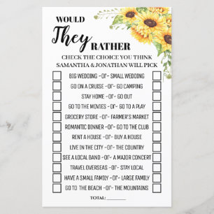 Would they rather shower game english spanish