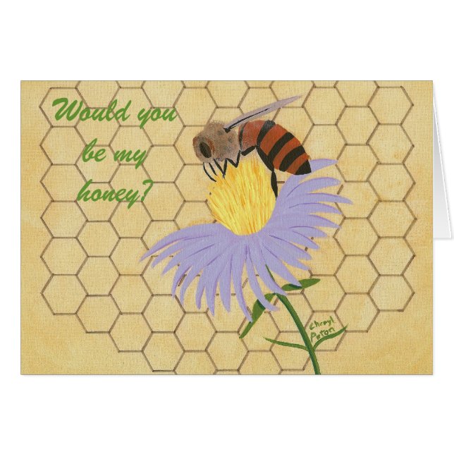 Would you be my honey, Bee Marriage Proposal Card (Front Horizontal)