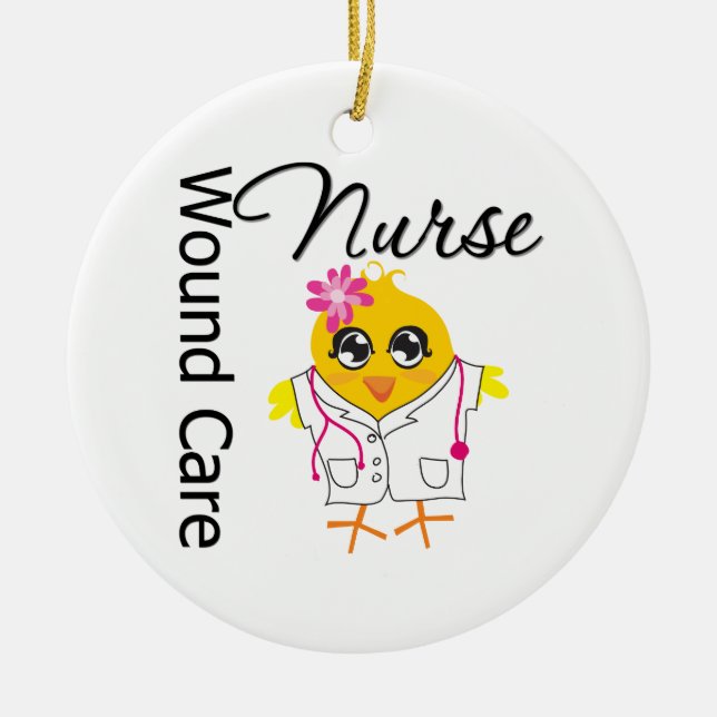 Wound Care Nurse Chick Ceramic Tree Decoration (Front)