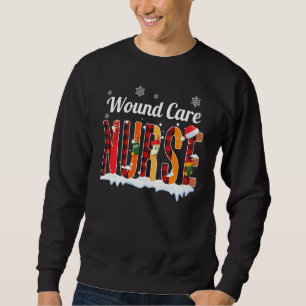 Wound Care Nurse Christmas Red Plaid Print Rn Nurs Sweatshirt