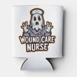 Wound Care Nurse Ghoul Ghost Nurse Halloween Gift Can Cooler