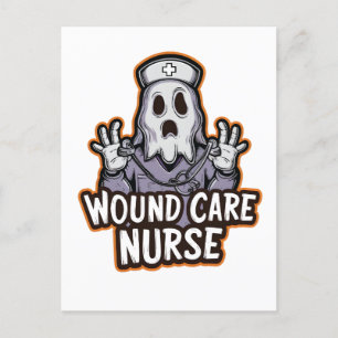 Wound Care Nurse Ghoul Ghost Nurse Halloween Gift  Invitation Postcard