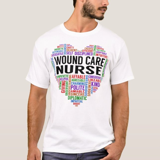Wound Care Nurse Heart T-Shirt (Front)