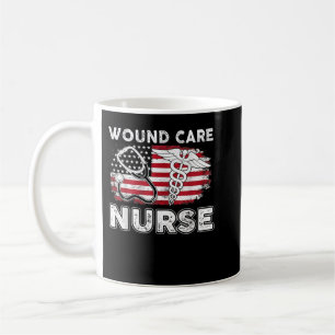 Wound Care Nurse RN Nursing American Flag July 4th Coffee Mug