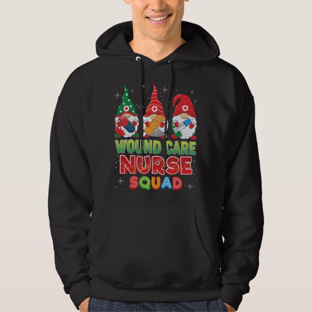 Wound Care Nurse Squad Christmas Gnomes Ugly Sweat Hoodie (Front)