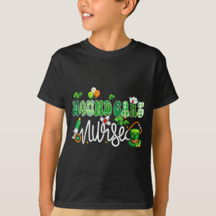 Wound care nurse stethoscope lucky shamrock st T-Shirt