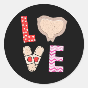Wound Care Nurse Valentines Day Love Mepilex Medic Classic Round Sticker