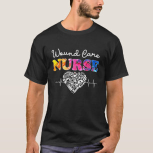 Wound Care Nurse Watercol Love Heart Stethoscope N T-Shirt