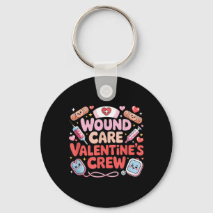 Wound Care Valentines Crew Nurse Heart Medical Key Ring