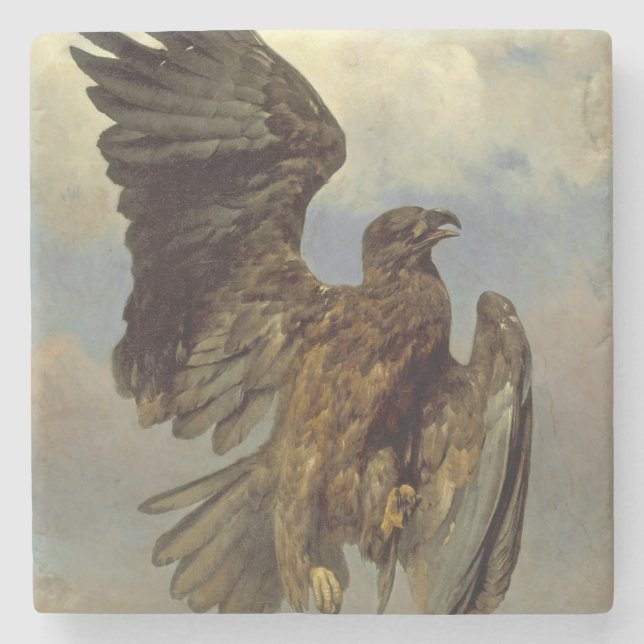 Wounded Eagle (by Rosa Bonheur) Stone Coaster (Front)