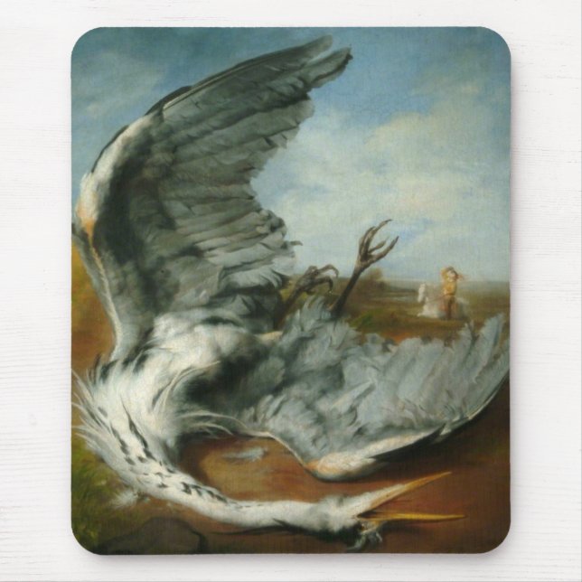 Wounded Heron (by George Frederick Watts) Mouse Mat (Front)