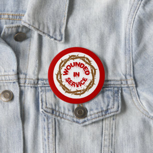 Wounded in Service 7.5 Cm Round Badge
