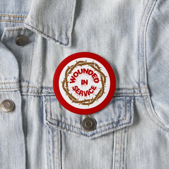 Wounded in Service 7.5 Cm Round Badge (In Situ)