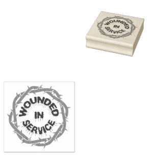 Wounded in Service Rubber Stamp
