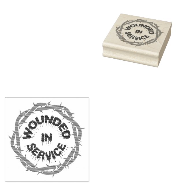 Wounded in Service Rubber Stamp (Stamped)