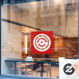 Wounded in Service Window Cling