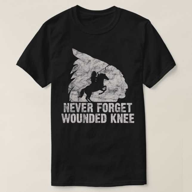 Wounded Knee Native American Lakota Tribe Chief vi T-Shirt (Design Front)