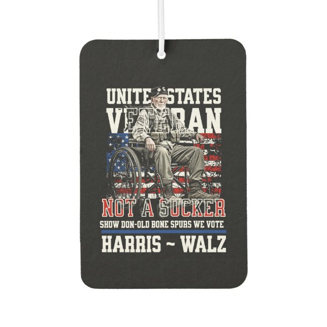Wounded Veterans For Harris Walz 2024  Car Air Freshener (Front)