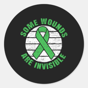 Wounds Are Invisible Mental Health Awareness Suppo Classic Round Sticker