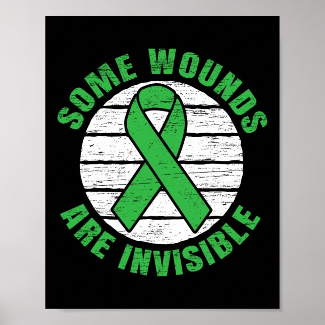 Wounds Are Invisible Mental Health Awareness Suppo Poster (Front)