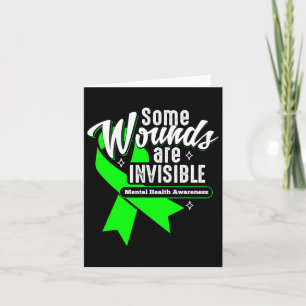 Wounds Are Invisible Mental Health Awareness Women Card