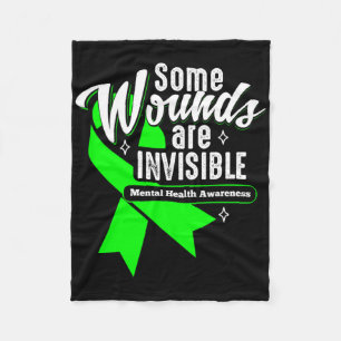 Wounds Are Invisible Mental Health Awareness Women Fleece Blanket