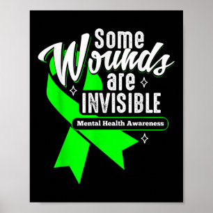 Wounds Are Invisible Mental Health Awareness Women Poster