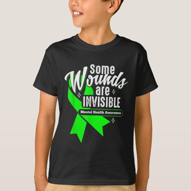 Wounds Are Invisible Mental Health Awareness Women T-Shirt (Front)