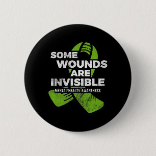 Wounds Invisible Mental Health Awareness Psycholog 6 Cm Round Badge