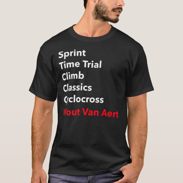 Wout Van Aert multi mode sprint, time trial, climb T-Shirt (Front)