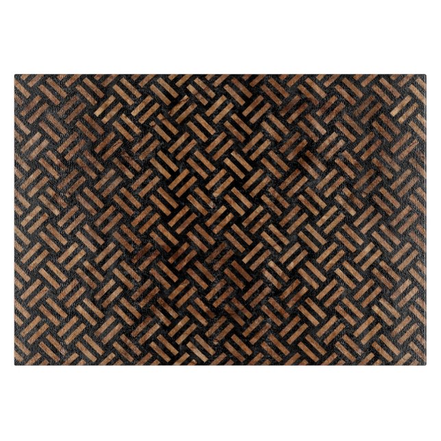 WOVEN2 BLACK MARBLE & BROWN STONE CUTTING BOARD (Front)
