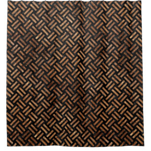 WOVEN2 BLACK MARBLE & BROWN STONE SHOWER CURTAIN