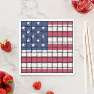 Woven American Flag Party Napkins
