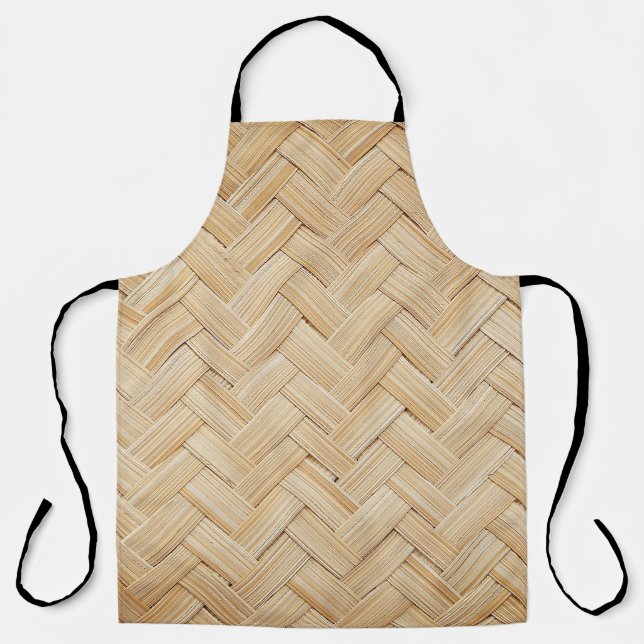 Woven Bamboo Abstract Texture Background. Apron (Front)