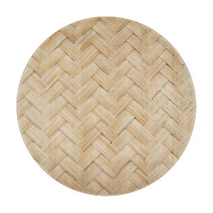 Woven Bamboo Abstract Texture Background. Cutting Board