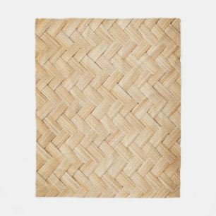 Woven Bamboo Abstract Texture Background. Fleece Blanket