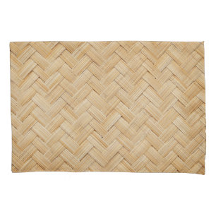 Woven Bamboo Abstract Texture Background. Pillowcase