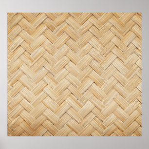 Woven Bamboo Abstract Texture Background. Poster