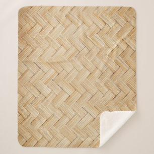 Woven Bamboo Abstract Texture Background. Sherpa Blanket