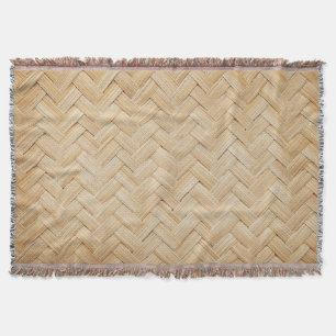 Woven Bamboo Abstract Texture Background. Throw Blanket