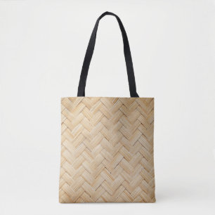 Woven Bamboo Abstract Texture Background. Tote Bag