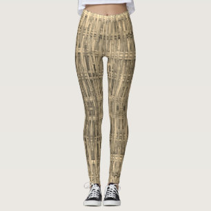 Woven bamboo pattern leggings