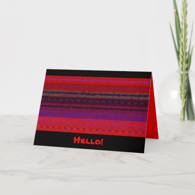 Woven Bands Hello Card (Front)