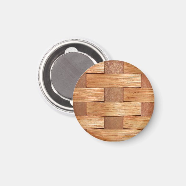 Woven Basket, Basket Weave Pattern Magnet (Front/Back)