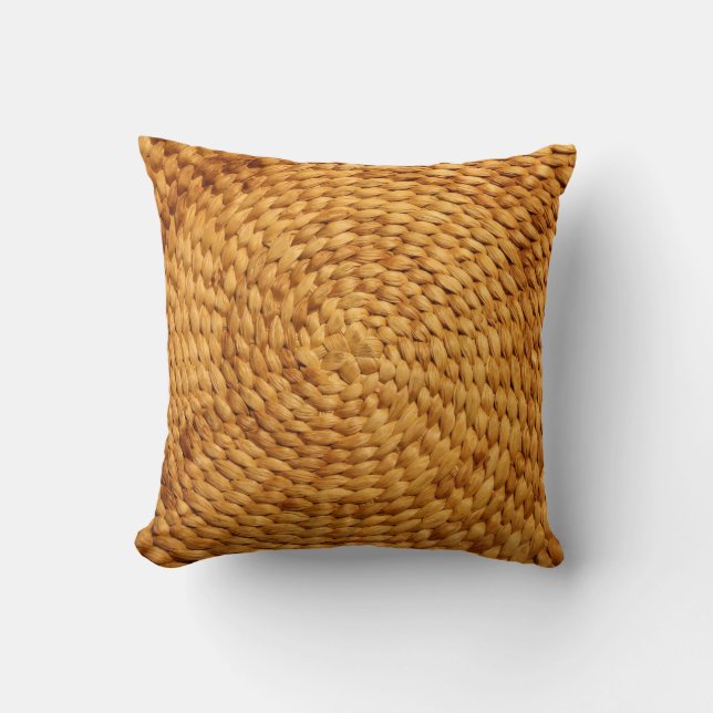 woven bast background texture brown cushion (Front)