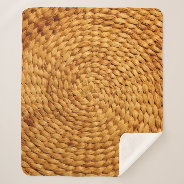 woven bast background texture brown sherpa blanket (Front)