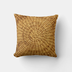 Woven Bast: Textured Brown Authenticity Cushion