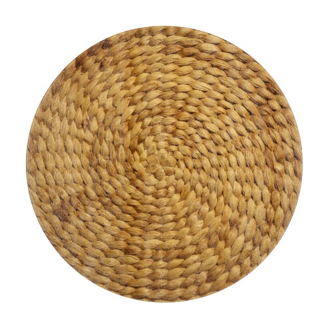 Woven Bast: Textured Brown Authenticity Cutting Board (Front)
